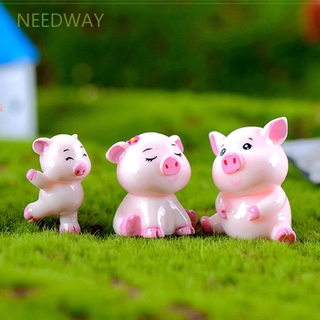 Needway โมเดลเรซิ่นรูปครอบครัวหมูสําหรับตกแต่งสวน 4 ชิ้น