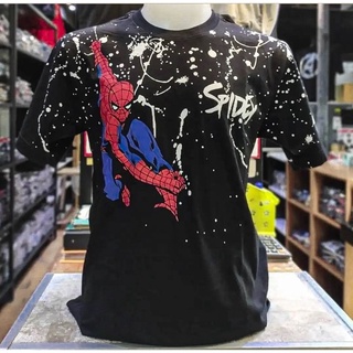 เสื้อยืดmarvelลายสไปเดอร์แมนสีดำ(00109)