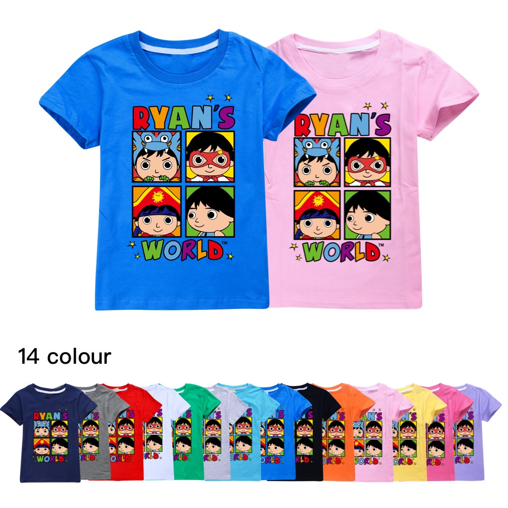 Ryan Toys Review Girls ​เสื้อแขนสั้น ชาย Ryans World Pullover Unisex การ์ตูน Tshirt เด็กทารกแฟชั่นฤด
