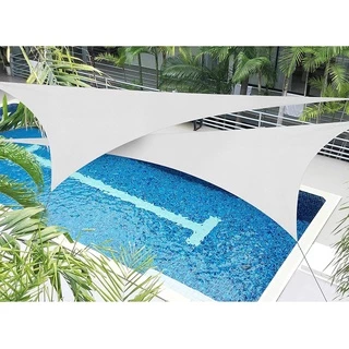 420D ม่านบังแดดกันน้ำร่มกันรังสียูวีฝาครอบ UV สามเหลี่ยมด้านขวาใช้สำหรับบังแดดกลางแจ้งในระเบียงสวนหลังบ้านสนามหญ้าและสวน