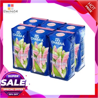 ชบา น้ำฝรั่ง 30% 180มล.X6 กล่องน้ำผักและน้ำผลไม้Chabaa Guava Juice 30% 180 ml x 6