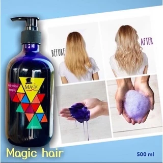 (ส่งไว-ส่งด่วน!)Magic-แชมพูม่วง-ทรีทเม้นท์ม่วง สีไม่ติดมือ ลดสีสนิม ทำให้ผมเทาหม่น ช่วยลดไรเหลืองปริมาณขวดละ 500ml.