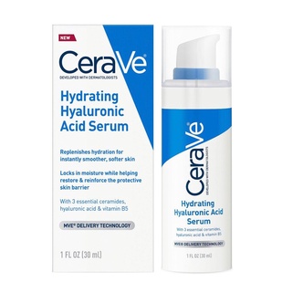 เซรั่ม CERAVE Hydrating Hyaluronic Acid Serum 30 มล. เซรั่มบำรุงผิวหน้า เซรั่มผิวนุ่ม เรียบเนียน ชุ่มชืน