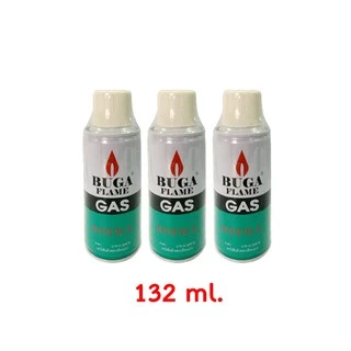 Buga Flame Gas Refill แก๊สกระป๋องแพ็ค3กระป๋อง สำหรับเติม ไฟแช็คและปืนจุดเตาแก๊ส