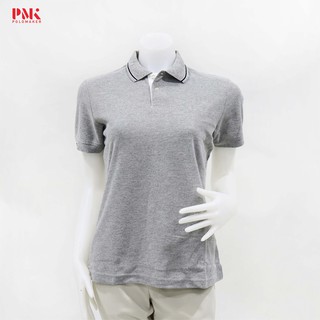 เสื้อโปโล สีเทาขลิบกรม PC044  - Polomaker