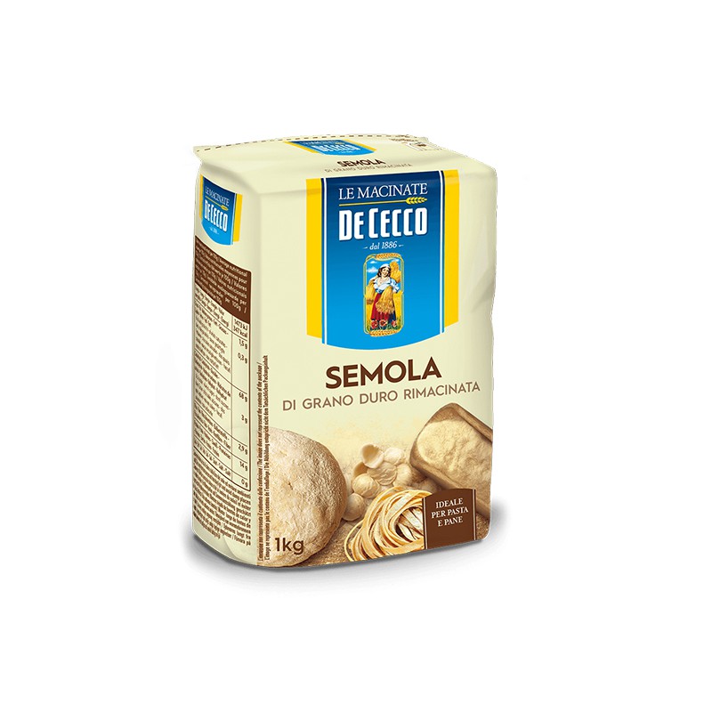 แป้ง เซโมลิน่า - ดีเชคโก้, 1 กิโลกรัม di Grano Duro Rimacinata - De Cecco, 1 kg