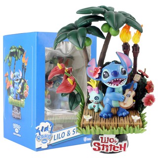 ของเล่นฟิกเกอร์ Lilo and Stitch &amp; Scrump Hawaii Holiday Time Beast Kingdom ขนาด 16 ซม.