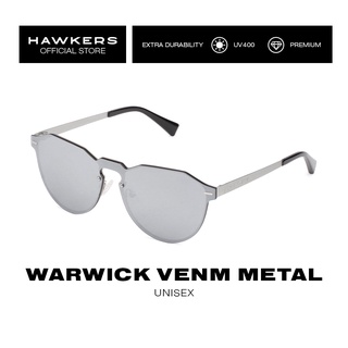 HAWKERS Silver Chrome WARWICK VENM METAL Sunglasses for Men and Women, Unisex. UV400 Protection. Official Product designed in Spain H03LHM1809