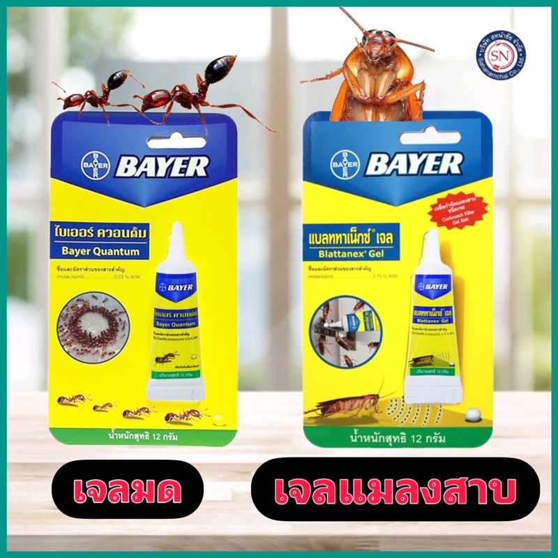 Bayer Blattanex Gel เจลกำจัดแมลงสาบ ไบเออร์ แบลททาเน็กซ์ เจล 12 กรัม เจลมด ฆ่าแมลงสาบ กำจัดแมลงสาบ