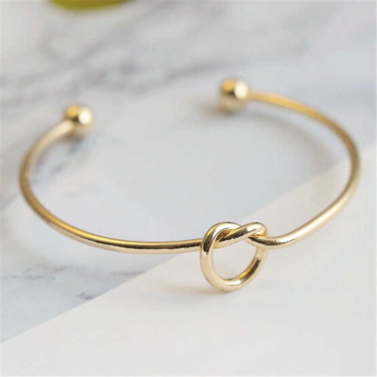 สร้อยข้อมือโลหะรักสําหรับผู้หญิงเปิดกําไลข้อมือโรสโกลด์ ราคา ถูกที่สุด ดีลบีเคเค แกลเลอรีภาพที่ 4