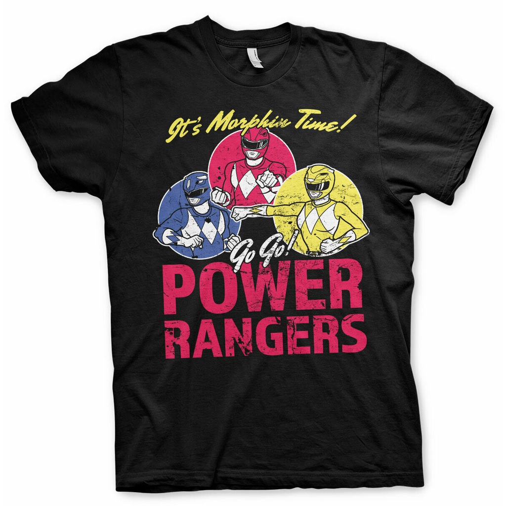 Mighty Morphin Power Rangers Its Morphin Time Black Mens Tshirt