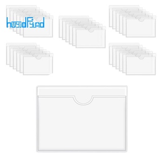 60Pcs Self-Adhesive Label Holder Card Pockets Label Holder Clear Library Card Holders with Top Open for Index Cards