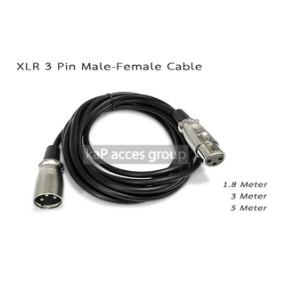 สายสัญญาณเสียงไมโครโฟน XLR 3 พิน ผู้  - เมีย สเตอริโอ  Audio Adapter Microphone Cable (1.5 / 3 / 5 เมตร)