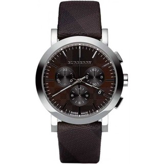 BURBERRY BU1776 CHRONOGRAPH MENS WATCH IN BROWN DIAL &amp; BROWN LEATHER STRAP(Black)