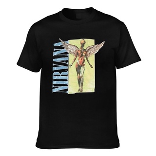 ผ้าฝ้ายคอกลมเสื้อยืด ผ้าฝ้าย พิมพ์ลาย Nirvana Kurt Cobain In Utero สําหรับผู้ชายfrom S-4XL