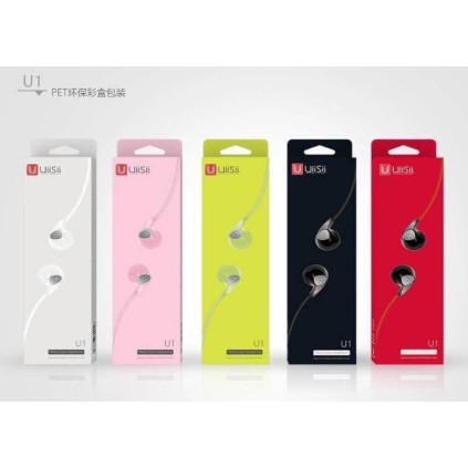 หูฟังแบบสอดหู UIISII U1 พร้อมไมค์ เบสหนัก สีดำ/ขาว