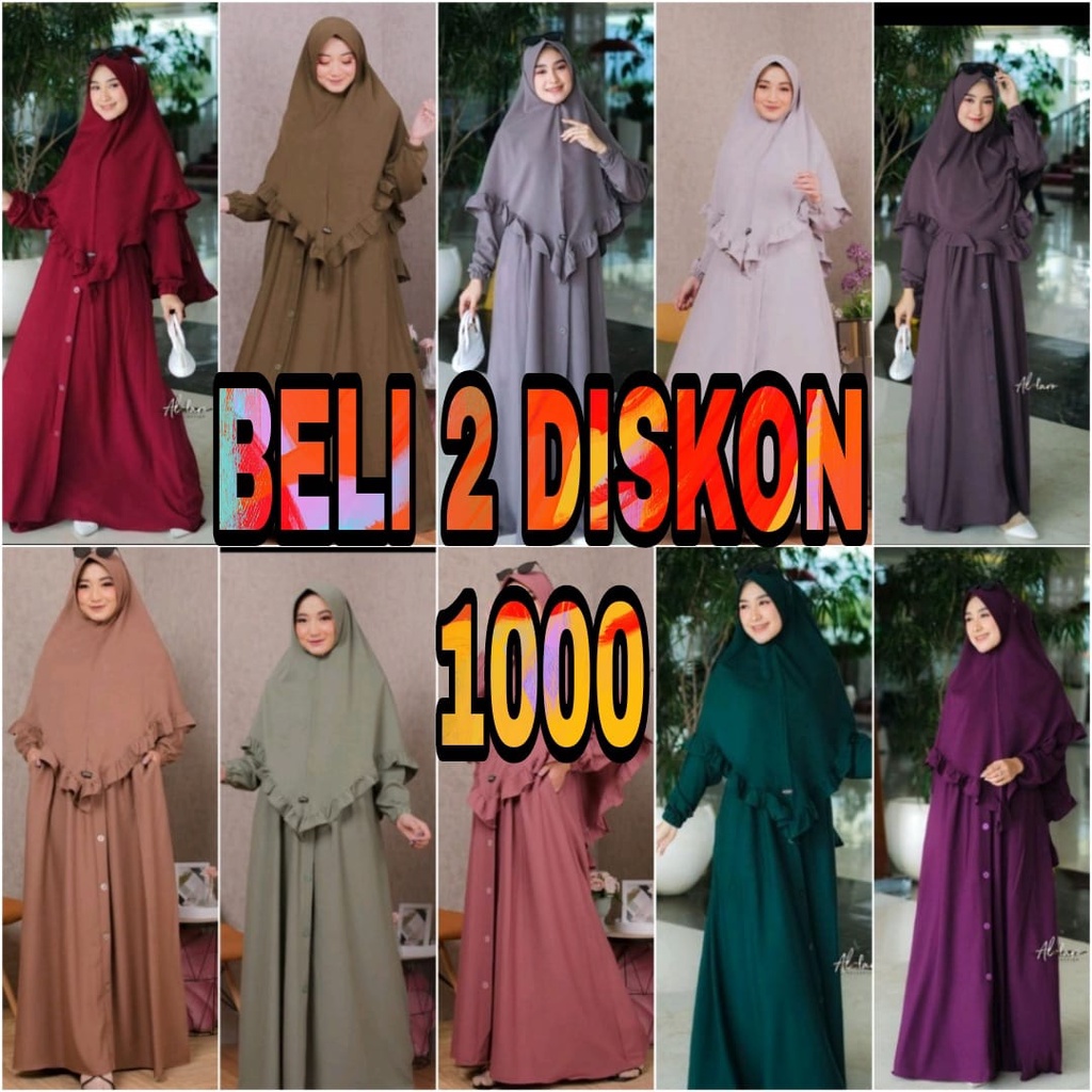Gamis set Hijab Original al-faro - Gamis set khimar Premium - Gamis Beautiful Basic - Gamis AULIA Or