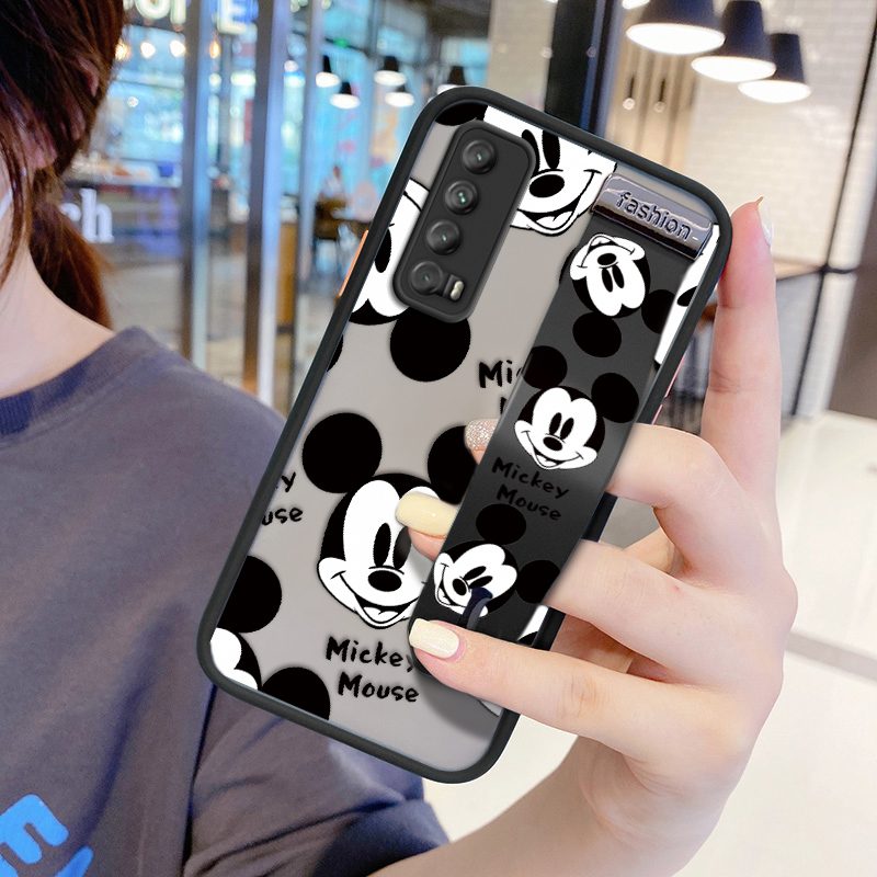 (เคสการ์ตูน) เคสโทรศัพท์ Huawei Y7A Y5P Y6P Y6S ​เคสโทรศัพท์แบบบางพิเศษเคสกันกระแทกมิกกี้เมาส์สําหรับเด็กผู้หญิงเคสขอบนุ่มฝาครอบป้องกันเลนส์เต็ม (พร้อมสายรัดข้อมือ)
