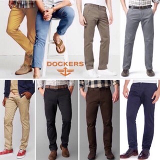 Dockers ทรงกระบอก ผ้าชิโน่ เอว 33
