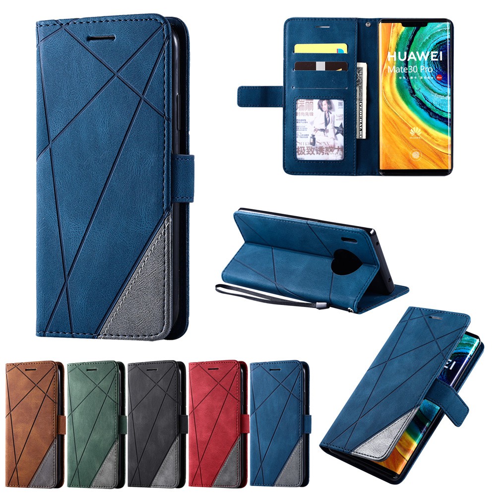 เคส Case for Huawei P30 Lite P40 Pro Y7a Y7p Y6p Y5p Nova 4e 7 SE 7i 2i 9 Mate 60 Pro Plus Pro+ 40 30 เคสฝาพับ เคสหนัง โทรศัพท์หนังฝาพับพร้อมช่องใส่บัตรสําหรับ Flip Cover Leather Wallet With Card Holder Soft TPU Bumper Shell ซองมือถือ