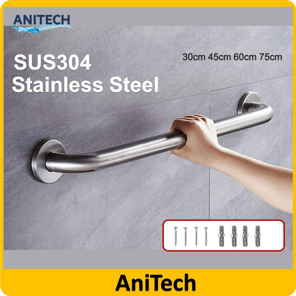 ANITECH BATHROOM SUS304 สแตนเลสห้องน้ําความปลอดภัย GRIP HANDBAR HANDRAIL GRAB BAR PEMEGANG TANDAS