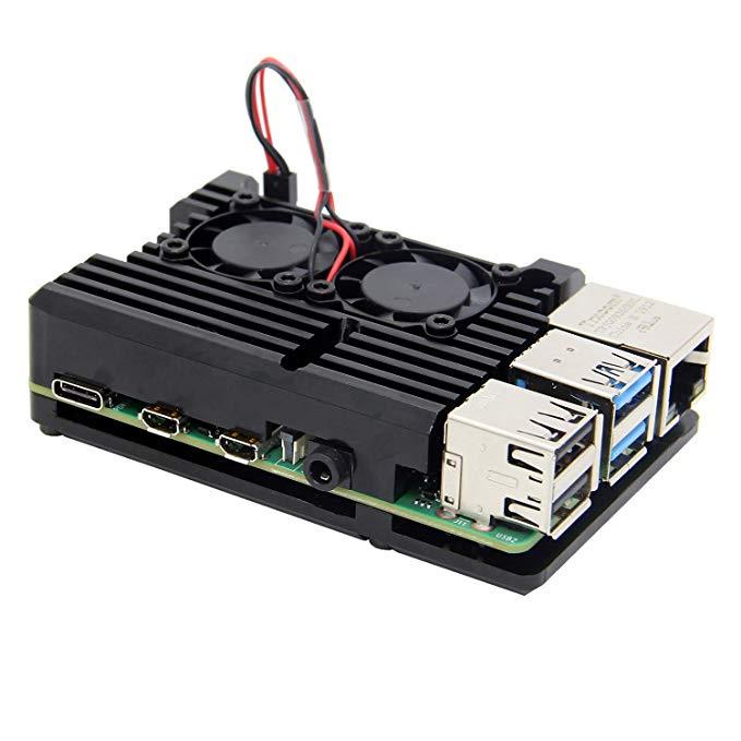ↂRaspberry Pi 4 Armor Aluminum Alloy Case with Dual Fan