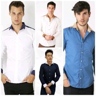 เสื้อเชิ้ตแต่งสี ผ้าCotton by the buccaneer (สินค้าพร้อมส่ง)