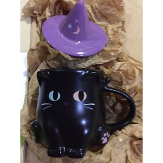 แก้วStarbucks แมวหมวกแม่มด Witch Cat With Lid Mug 12 Oz.