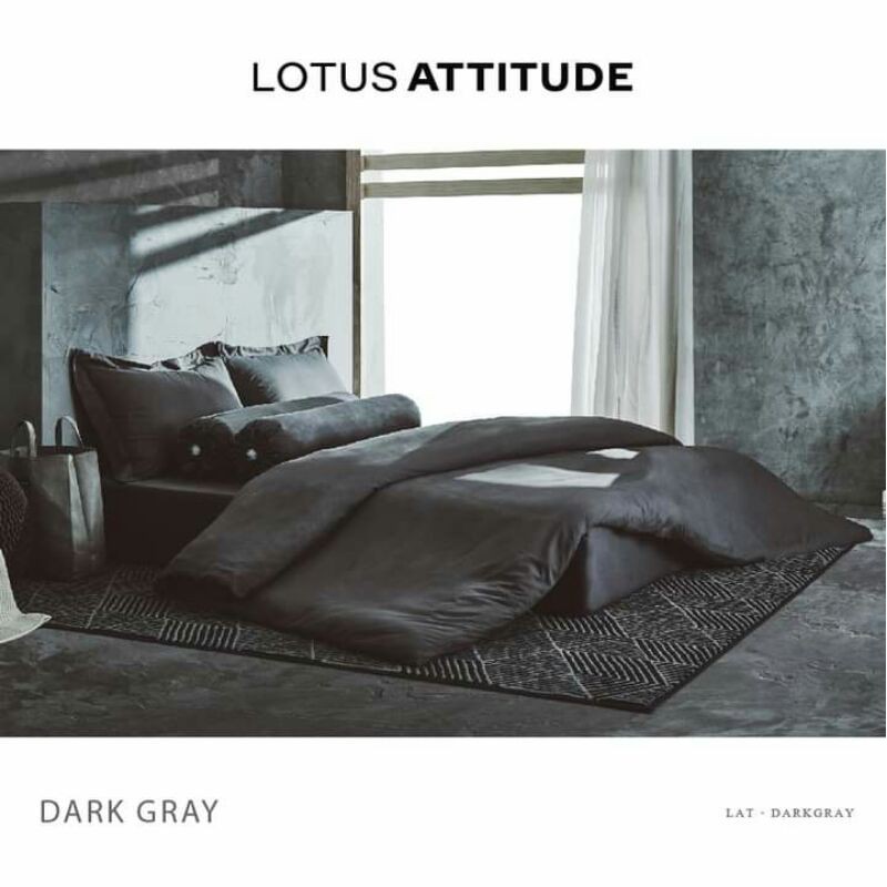 [ของแท้ 💯%] LAT-DARK GREY : เครื่องนอนโลตัส Lotus รุ่น ATTITUDE (สีพื้น) | ผ้าปูที่นอน 3.5, 5, 6 ฟุต , ผ้านวม