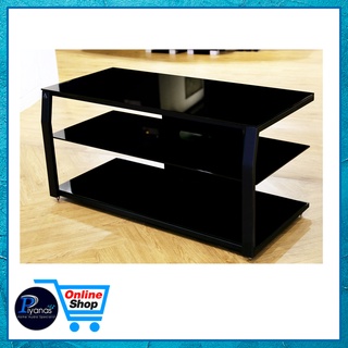 LOVAN : LS-KV2TV STAND (BLACK GLASS)