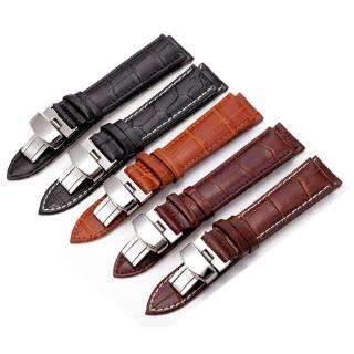 24mm 22mm 21mm 20mm 19mm 18mm New HQ Genuine Leather Watch band With Stainless Steel Clasp