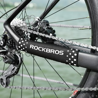 Rockbros ผ้านีโอพรีน ป้องกันเฟรมโซ่จักรยาน ตะเกียบหลัง สีดํา 2 ชิ้น