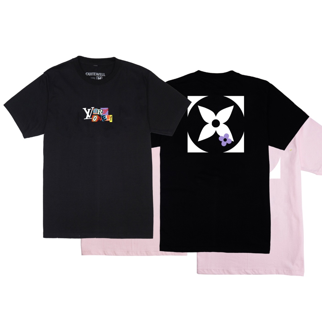 QUITEWELL เสื้อยืดแขนสั้น 179 VERY ALONE มี 2 สี ดำ และ ชมพู เสื้อผู้ชาย Oversize สกรีนลาย วินเทจ