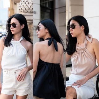 Jolly​ Molly​ Halter Neck เสื้อคอรูดผูกโบด้านหลัง