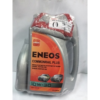 นํ้ามันเครื่อง ENEOS COMMONRAIL SEMI-SYNTHETIC,10W-30 (6L+1L)ดีเชล (แถมเสื้อยืด ฟรี1ตัว)