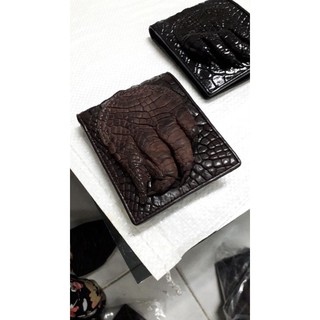 Genuine crocodile Bifold  wallet  กระเป๋าหนังจระเข้black  brown pockect