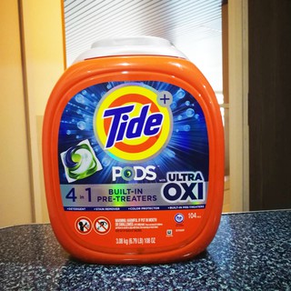 [พร้อมส่ง] Tide Pods เจลบอลซักผ้า 4 in1 Ultra Oxi 104 เม็ด กลิ่น Original,Tide PODS Laundry Detergent Liquid Pacs