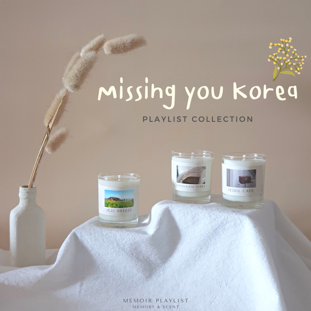 Memoir Playlist เกาหลีทิพย์ Korea Collection เทียนหอมไขถั่วเหลือง มี 3 กลิ่นให้เลือก ฝากเขียนการ์ดได้แจ้งในหมายเหตุ