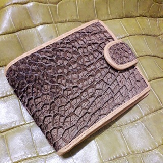 กระเป๋าสตางค์งูทะเล  sea snake  wallet  beige color