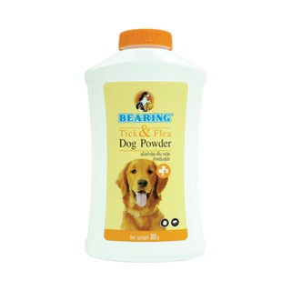 ✨ขายดี✨ แบร์ริ่ง แป้งกำจัดเห็บหมัดสุนัข 300 กรัม BEARING Dog Powder 300 g