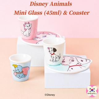 [Daiso Korea] Disney Animals Mini Glass 45ml &amp; Coaster, cup, mug