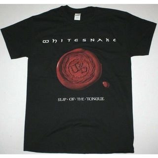 T-shirt  เสื้อยืดแขนสั้น พิมพ์ลายงู SJHJA Whitesnake Slip Of The Tongue David Coverdale Hard Rock เหมาะกับของขวัญวันเกิด