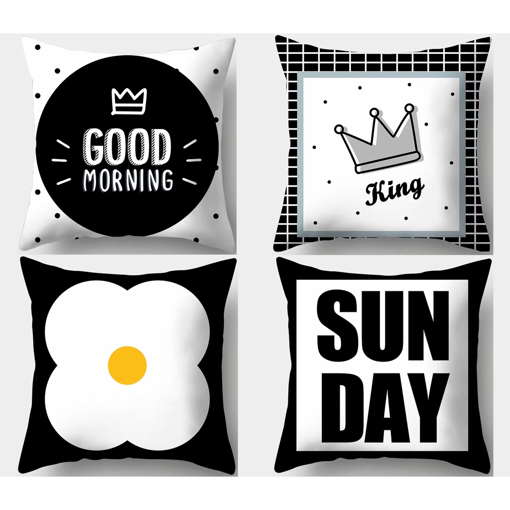 <COD> ปลอกหมอนคลาสสิก สีดํา สีขาว 70 × 70.55 × 55.60 × 60.50 × 50.45 × 45.40 × 40.ปลอกหมอนอิง ทรงสี่เหลี่ยม สําหรับตกแต่งโซฟา พนักพิงหลัง
