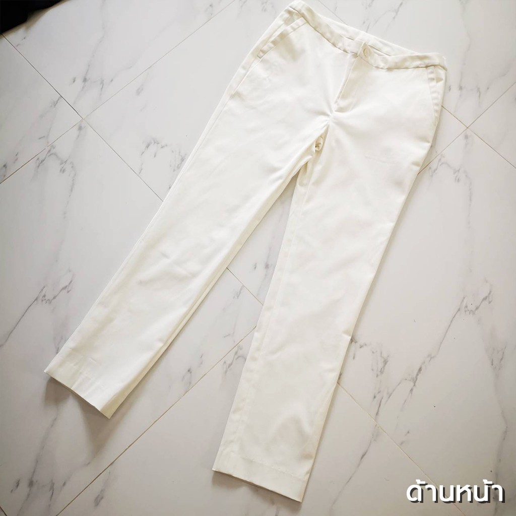 [BRAND]  Matha Orleans (งานป้าย) #กางเกงขายาว สีขาวครีม ของแท้ #ShopeeFashionTH #เสื้อผ้าแฟชั่น