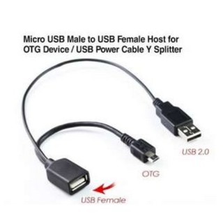 สาย โอทีจี Micro USB Male To USB Female Host OTG Cable &amp;USB 2.0 Male Power Cable Y Splitter