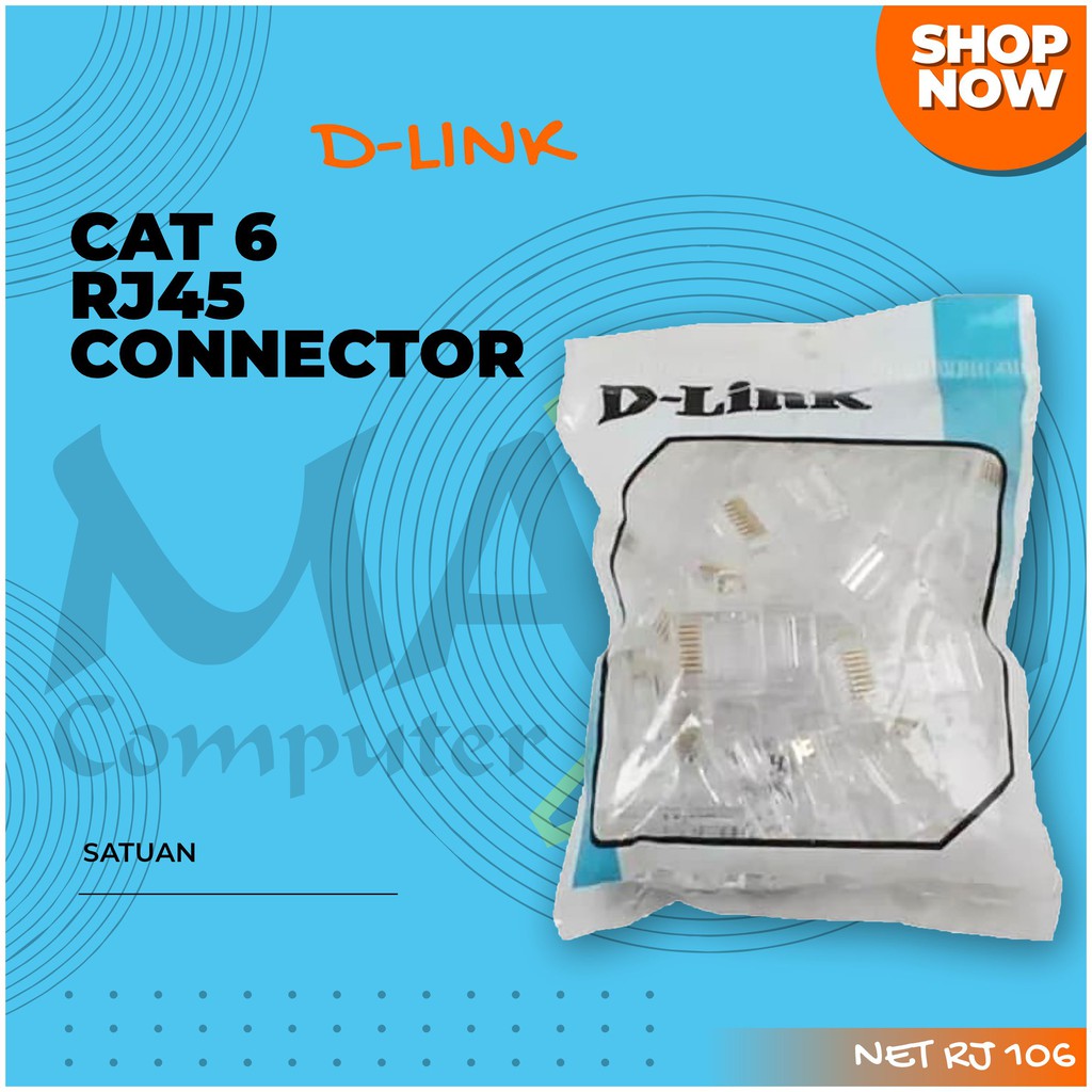 D-Link Cat 6 RJ45 Connector ขั้วต่อ LAN ชุบทอง - หน่วย