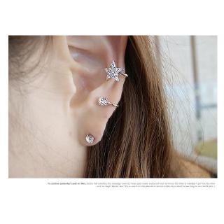 Japan and South Korea sweet sparkle star Earbone clip earnails two piece set of earclip female earnails