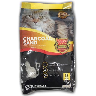 ทรายแมวภูเขาไฟ Charcoal Sand เกรดอัลตร้าพรีเมี่ยม ถุง 12 ลิตร