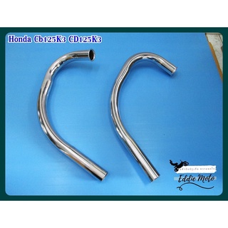 HONDA CB125K3 CD125K3  HEADER EXHAUST PIPE "CHROME" SET  // คอท่อไอเสีย มอเตอร์ไซค์ เหล็กชุบโครเมี่ยม เซ็ท 2 ชิ้น