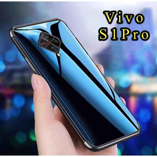 Case Vivo S1Pro เคสนิ่ม ขอบสีหลังใส เคสกันกระแทก สวยและบาง TPU CASE เคสซีลีโคน สินค้าใหม่ ส่งจากไทย